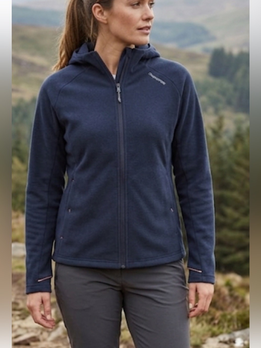 Craghoppers Navy Hooded Full-Zip Jacket Women’s Size M/8 Lightweight Outdoor